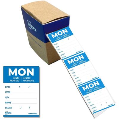 Etiket Avery HACCP maandag-blauw 40x56mm 500st