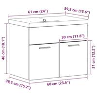 Badkamerkast met lade Wandgemonteerd met opslag Bewerkt hout - thumbnail