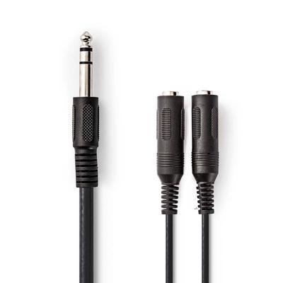 Nedis Stereokabel 6,35 mm male naar 2x female 20 cm