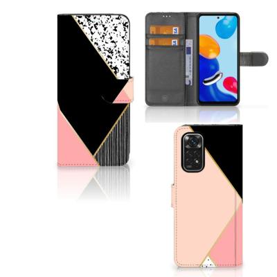 Xiaomi Redmi Note 11/11S | Book Case | Zwart Roze Vormen