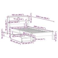 Bed met boekenkast zonder matras grenenhout wit 90x200 cm - thumbnail