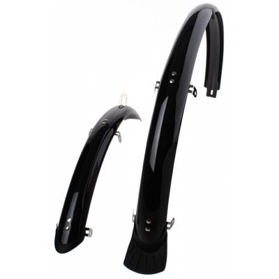 Spatbordset 28" 45 mm kunststof compleet met stangenset - zwart