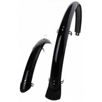 Spatbordset 28" 45 mm kunststof compleet met stangenset - zwart - thumbnail