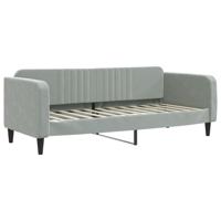 Slaapbank met matras 100x200 cm fluweel lichtgrijs - thumbnail