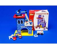 Politiebureau speelset hout 22x12,5x22cm - thumbnail