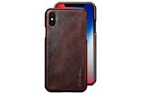 Pierre Cardin echt lederen hardcase hoes iPhone X / XS coffee - thumbnail