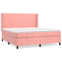 Boxspring met matras fluweel roze 160x200 cm - thumbnail