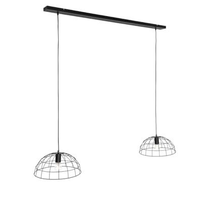QAZQA Industriële hanglamp zwart 2-lichts - Hanze