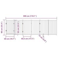 Hondenhek inklapbaar 6panelen 300cm massief vurenhout bruin eik - thumbnail