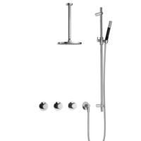 Hotbath Cobber - CB7067 - Inbouw Regendoucheset - Chroom - 2 Stopkranen - Thermostatisch - Plafondbuis 30 cm - Hoofddouche 200 mm - Staafhanddouche - Glijstang 900 mm - Waterbesparend - thumbnail