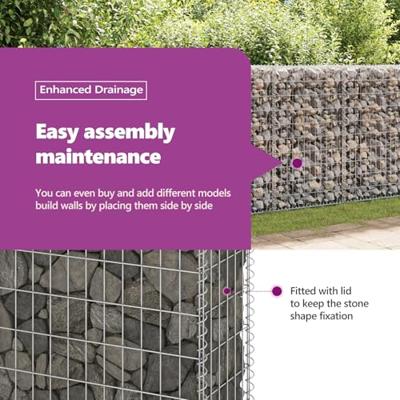 Schanskorfmuur met deksels 60x30x100 cm gegalvaniseerd staal Schanskorfmuur met deksels 60x30x100 cm gegalvaniseerd staal