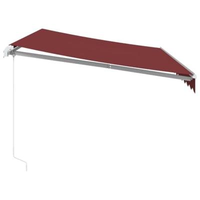 VidaXL Luifel handmatig uittrekbaar met led 350x250 cm bordeauxrood VidaXL Luifel handmatig uittrekbaar met led 350x250 cm bordeauxrood