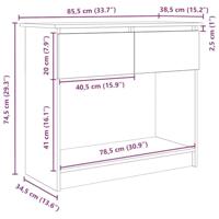 Wandtafel met lades 85,5x38,5x74,5 cm zwart - thumbnail