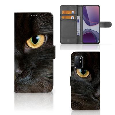 OnePlus 8T | Telefoonhoesje | Met pasjeshouder | Zwarte Kat