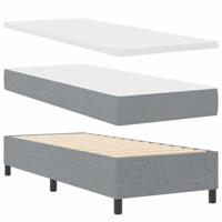 Boxspring bed met matras Lichtgrijs 80 x 200 cm Stof - thumbnail