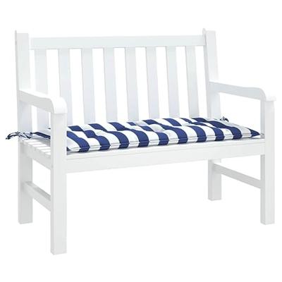 VidaXL Tuinbankkussen 100x50x7 cm stof gestreept wit en blauw VidaXL Tuinbankkussen 100x50x7 cm stof gestreept wit en blauw