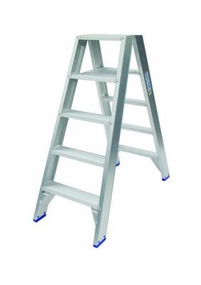 Solide professionele dubbele trap 2x5 treden - dt05 Solide professionele dubbele trap 2x5 treden - dt05