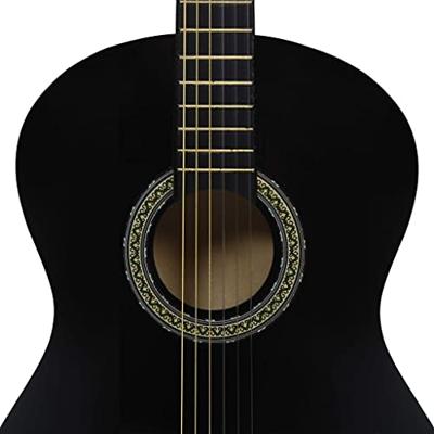 VidaXL Gitaar klassiek beginner 4/4 39" lindenhout zwart - thumbnail