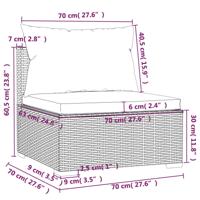 5-delige Loungeset met kussens poly rattan bruin - thumbnail