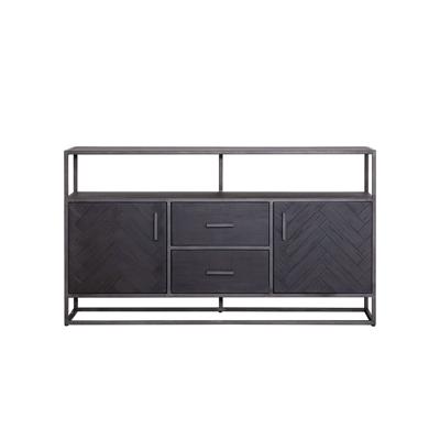 Eleonora Dressoir 'Hudson' 160cm, Acaciahout visgraat, kleur zwart