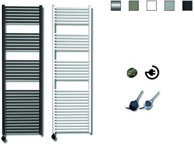 Elektrische Design Radiator Sanicare Plug & Play 172x45 cm Inox Look 920 Watt Met Chroom Thermostaat Links Elektrische Design Radiator Sanicare Plug & Play 172x45 cm Inox Look 920 Watt Met Chroom Thermostaat Links
