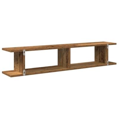 Wandschappen 2 st 105x18x20 cm bewerkt hout oud houtkleurig - thumbnail