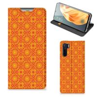 OPPO Reno3 | A91 | Hoesje met Magneet | Batik Oranje - thumbnail