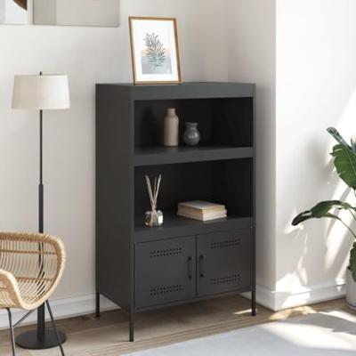 Hoge kast 68x39x113 cm staal zwart