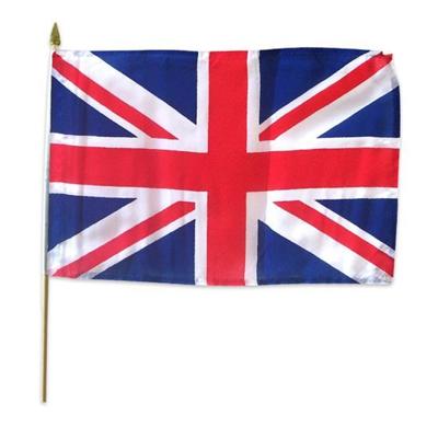 Vlag op stok stof UK Engeland (30x45cm)