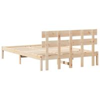 Bedframe met hoofdeinde Bruin 150 x 200 cm Massief grenenhout - thumbnail