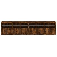 Dressoir met LED-verlichting 283,5x37x67 cm gerookt eikenkleur - thumbnail