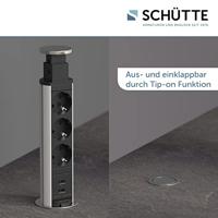 E1 inschuifbare stekkerdoos, 3-voudig stopcontact en 2 x USB inbouw stekkerdoos geschikt voor keuken, woonkamer en kantoor multifunctionele stekkerdoos met 3 standaard stopcontacten, 2 USB-poorte - thumbnail