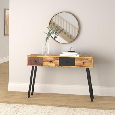 VidaXL Wandtafel 120x30x76 cm massief gerecycled teakhout
