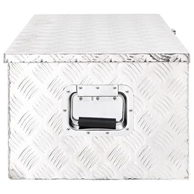 VidaXL Opbergbox 90x47x33,5 cm aluminium zilverkleurig