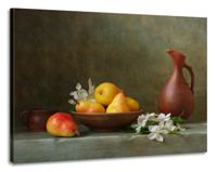 Schilderij -Stilleven met Peren. 100x80cm. Wanddecoratie, premium print - thumbnail