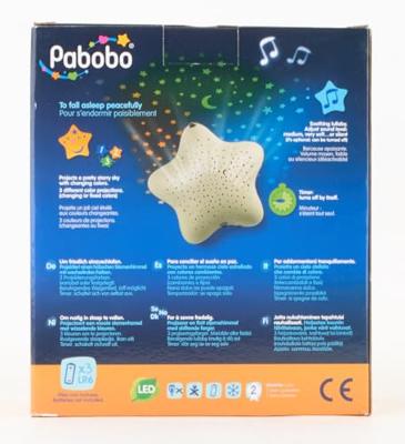 Muzikaal nachtlampje PABOBO 'sterrenprojector' beige