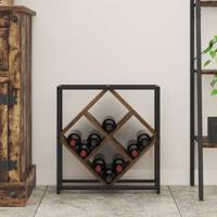 Wijnrek Gerookt eiken 51 x 18 x 52.5 cm Bewerkt hout - thumbnail