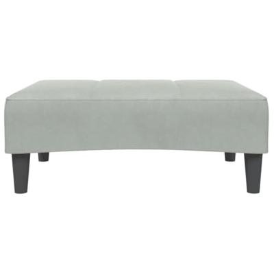 Slaapbank 2-zits met voetenbank fluweel lichtgrijs