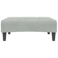 Slaapbank 2-zits met voetenbank fluweel lichtgrijs - thumbnail