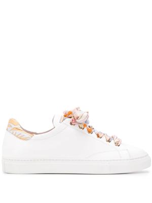 Emilio Pucci ribbon lace-up Twill sneakers - White