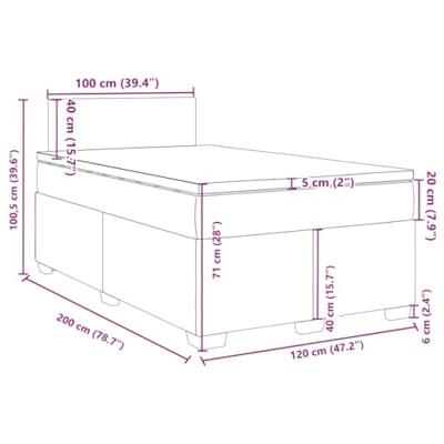 Boxspring met matras stof donkerbruin 120x200 cm
