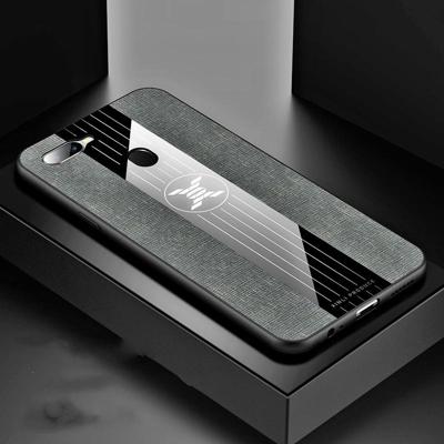 Voor OPPO A7X/F9 XINLI stiksels doek Textue schokbestendig TPU beschermhoes (grijs)