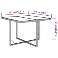 9-delige Tuinset met kussens poly rattan zwart - thumbnail