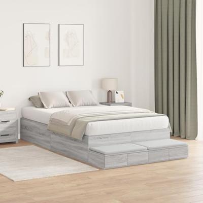 Opbergbedframe Grijs sonoma 226,5 x 120 x 31,5 cm Bewerkt hout