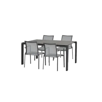 Lafite tuintafel 160x95 met 4 Melbourne diningstoelen
