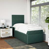 Boxspring met matras fluweel donkergroen 80x200 cm - thumbnail