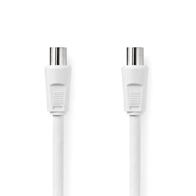 Nedis Coaxkabel | IEC (Coax) Male | IEC (Coax) Female | Vernikkeld | 90 dB | 75 Ohm | Dubbel Afgeschermd | 15.0 m | Rond | PVC | Wit | Label -