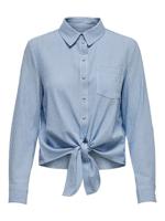 Only Onllecey Ls Knot Shirt Noos Wvn 15195910 Blouse Cloud Dancer Medium Blue - thumbnail