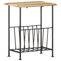 Tijdschriftenrek 40x30x50 cm massief mangohout en staal - thumbnail