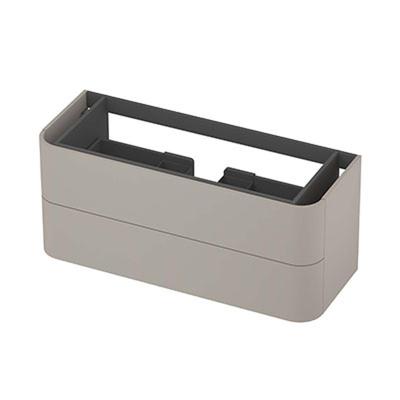 INK - Afgeronde Onderkast Gelakt 2 Laden Softclose Tbv Grepen - 1200x450x520 Mm - Mat Kasjmier Grijs